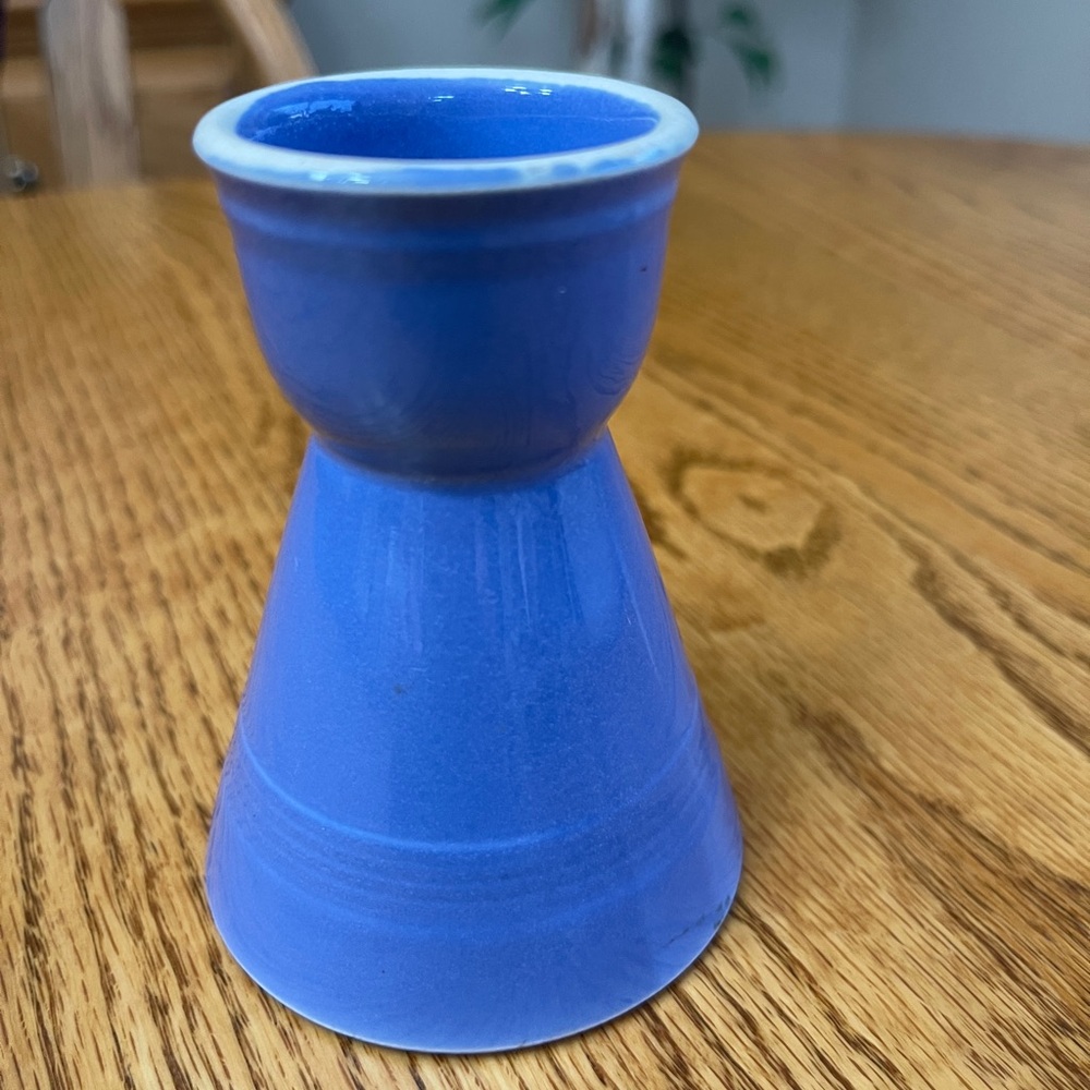 Vintage Homer Laughlin Harlequin Fiesta Double Egg Cup Mauve Blue Reversable - Picture 6 of 8